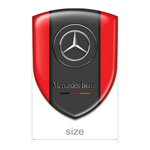 Mercedes Benz Tuning Emblem Red Base Classic Logo 