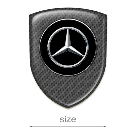 Mercedes Self Adhesive Car logo Emblem Carbon Design black Logo 
