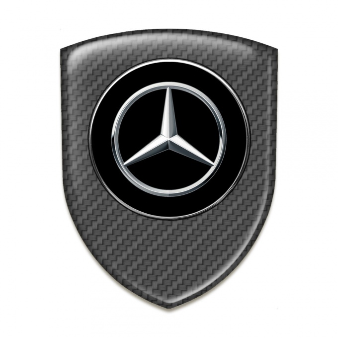 Mercedes Self Adhesive Car logo Emblem Carbon Design black Logo 