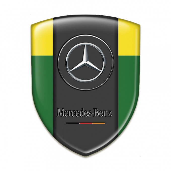 Mercedes Benz Car Interior Badge Green Yellow Base Classic Logo 