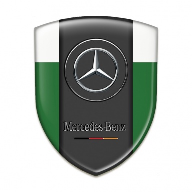 Mercedes Benz Silicone Car Decal Badge Green White Base Classic Logo 