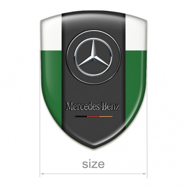 Mercedes Benz Silicone Car Decal Badge Green White Base Classic Logo 