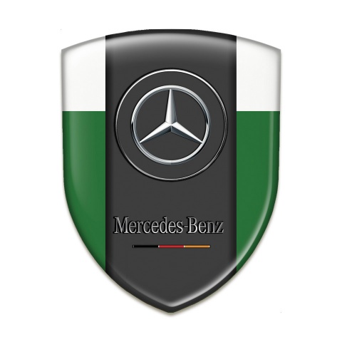 Mercedes Benz Silicone Car Decal Badge Green White Base Classic Logo 