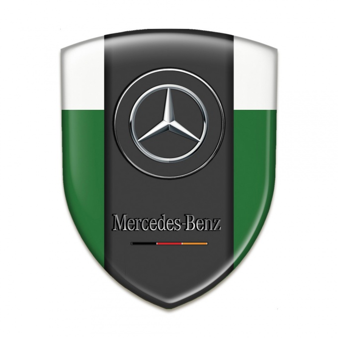 Mercedes Benz Silicone Car Decal Badge Green White Base Classic Logo 