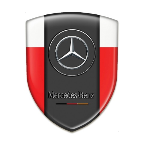 Mercedes Benz Car Interior Badge Red White Print Classic Logo 