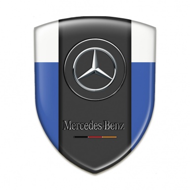 Mercedes Benz Silicone Car Decal Badge Blue White Base Classic Logo 