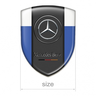Mercedes Benz Silicone Car Decal Badge Blue White Base Classic Logo 