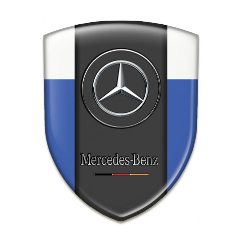 Mercedes Benz Silicone Car Decal Badge Blue White Base Classic Logo 