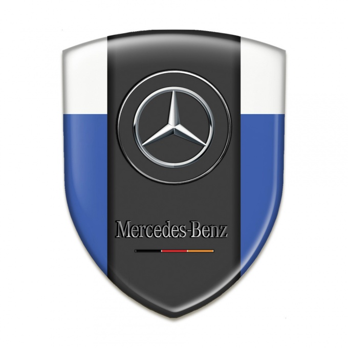 Mercedes Benz Silicone Car Decal Badge Blue White Base Classic Logo 