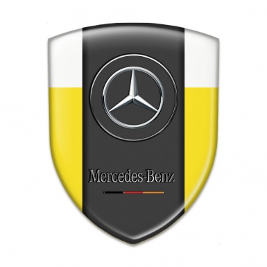 Mercedes Benz Silicone Badge Yellow white Base Classic Logo 