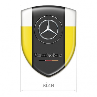 Mercedes Benz Silicone Badge Yellow white Base Classic Logo 