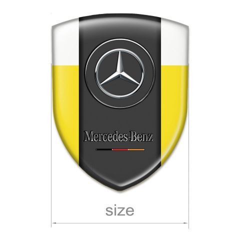 Mercedes Benz Silicone Badge Yellow white Base Classic Logo 