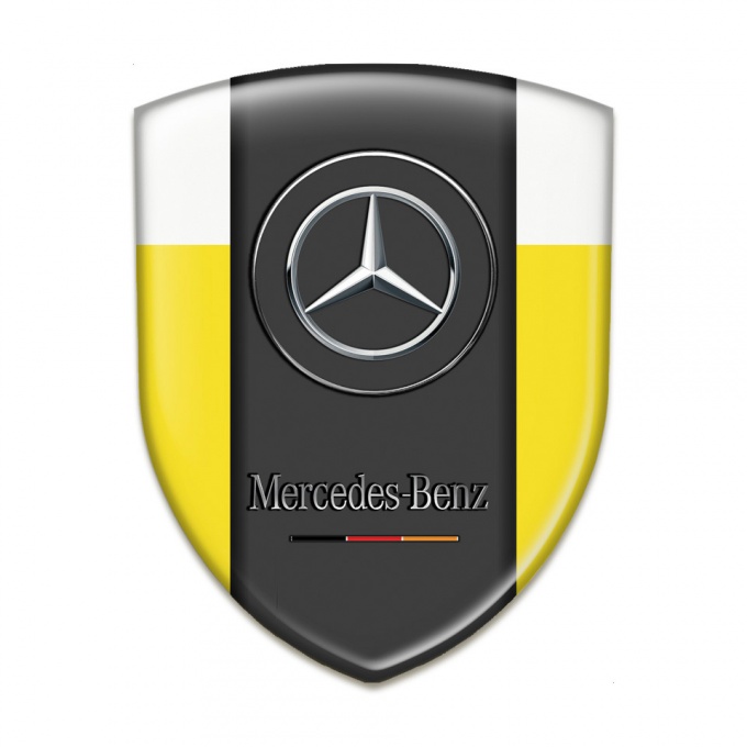 Mercedes Benz Silicone Badge Yellow white Base Classic Logo 