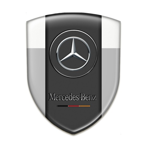 Mercedes Benz Silicone Shield Grey White Base Classic Logo Style 