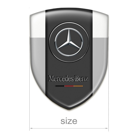 Mercedes Benz Silicone Shield Grey White Base Classic Logo Style 