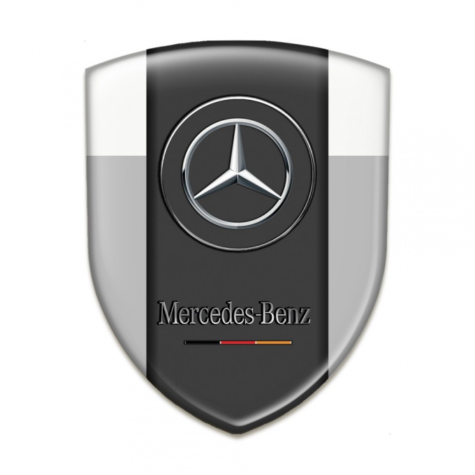 Mercedes Benz Silicone Shield Grey White Base Classic Logo Style 