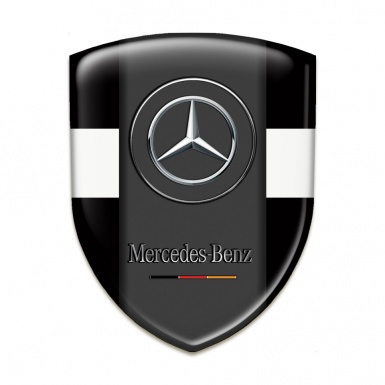 Mercedes Benz Auto Emblem black with White Tape Version 
