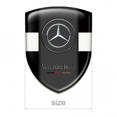 Mercedes Benz Auto Emblem black with White Tape Version 