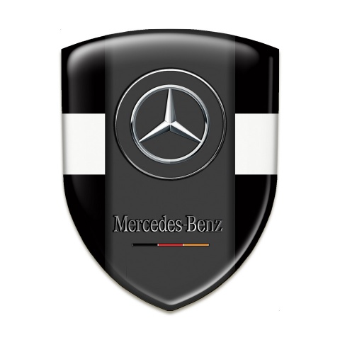 Mercedes Benz Auto Emblem black with White Tape Version 