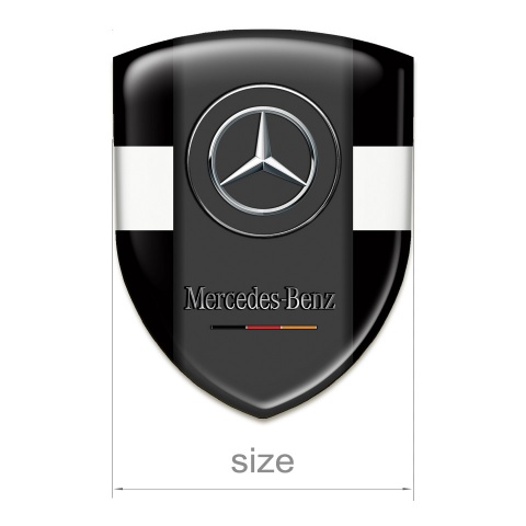Mercedes Benz Auto Emblem black with White Tape Version 