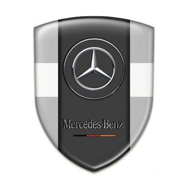 Mercedes Benz Emblem Badge Logo Grey with White Tape Version 