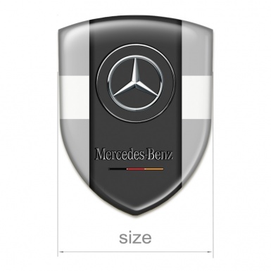 Mercedes Benz Emblem Badge Logo Grey with White Tape Version 