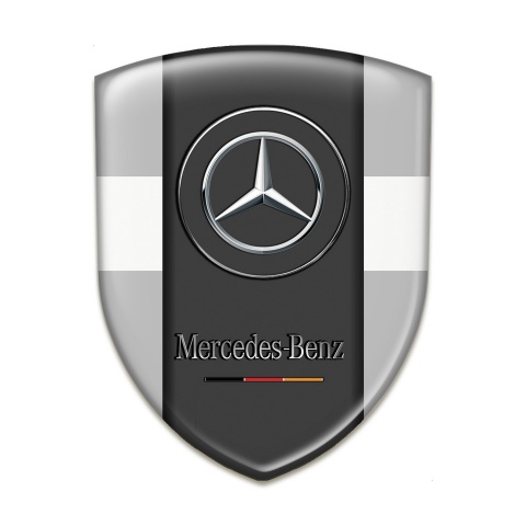 Mercedes Benz Emblem Badge Logo Grey with White Tape Version 