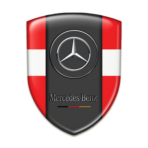 Mercedes Benz Logo Emblem Red With White Tape version 