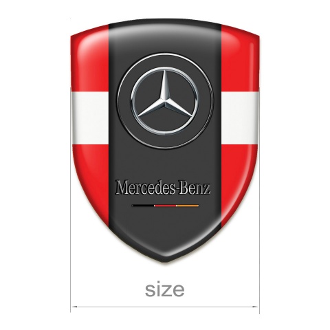 Mercedes Benz Logo Emblem Red With White Tape version 