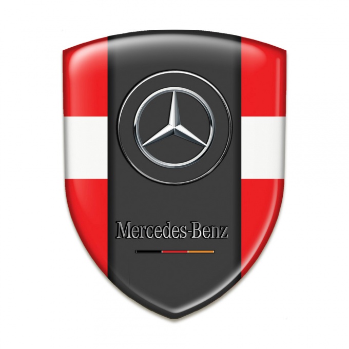 Mercedes Benz Logo Emblem Red With White Tape version 