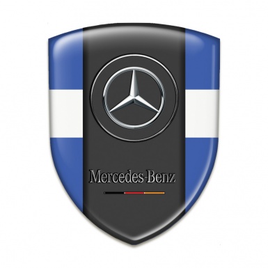 Mercedes Benz Tuning Emblem Blue with White Tape Version 