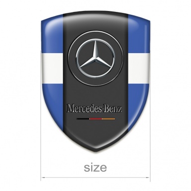 Mercedes Benz Tuning Emblem Blue with White Tape Version 