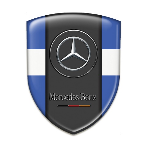 Mercedes Benz Tuning Emblem Blue with White Tape Version 
