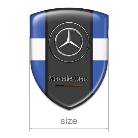 Mercedes Benz Tuning Emblem Blue with White Tape Version 