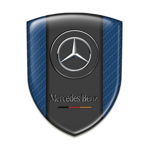 Mercedes Benz Domed Emblem Navy Blue carbon Version 