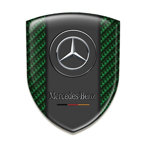 Mercedes Benz 3D Gel Emblem Green Carbon Version 