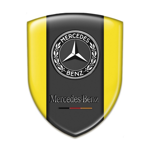 Mercedes Benz Silicone Car Decal Badge Yellow Variant 