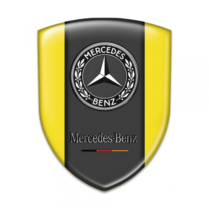 Mercedes Benz Silicone Car Decal Badge Yellow Variant 