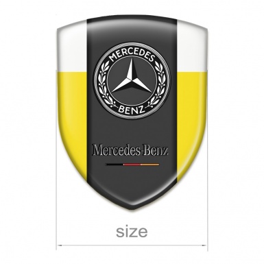 Mercedes Benz Emblem Badge Logo Yellow White Version 