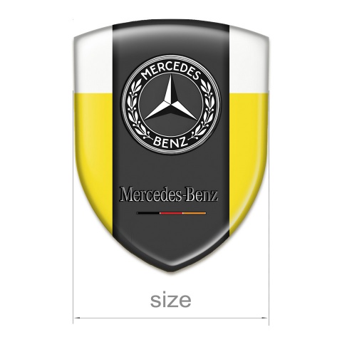 Mercedes Benz Emblem Badge Logo Yellow White Version 