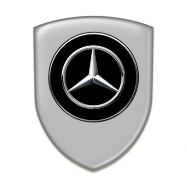 Mercedes Self Adhesive Emblem Logo Grey Base Silver Logo Design 