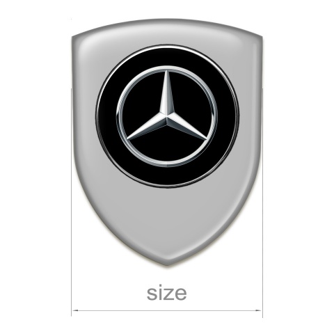 Mercedes Self Adhesive Emblem Logo Grey Base Silver Logo Design 