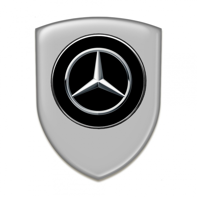 Mercedes Self Adhesive Emblem Logo Grey Base Silver Logo Design 