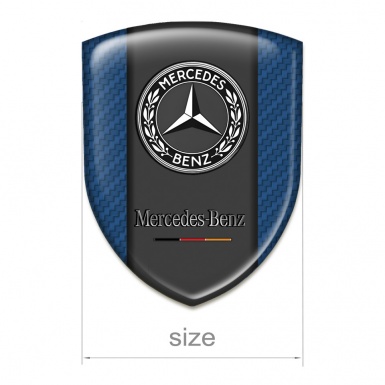 Mercedes Benz Domed Emblem High End Navy Blue Carbon Pattern 