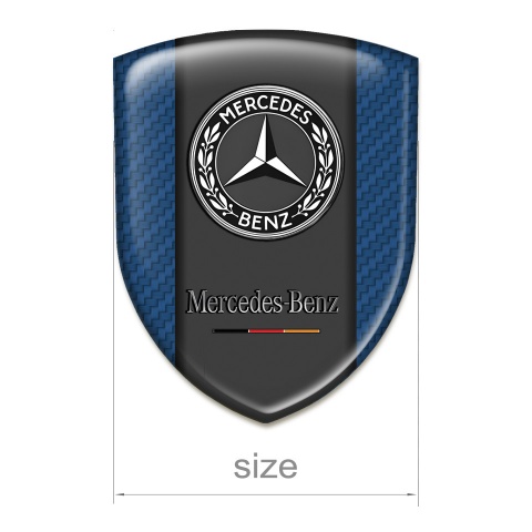 Mercedes Benz Domed Emblem High End Navy Blue Carbon Pattern 