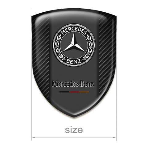 Mercedes Benz 3D Gel Emblem Black Fibers Pattern  