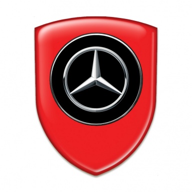 Mercedes Emblem Exterior Racing Edition Red Base Silver Logo 
