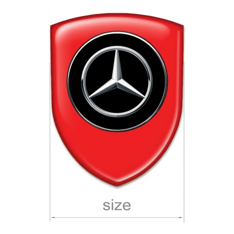 Mercedes Emblem Exterior Racing Edition Red Base Silver Logo 