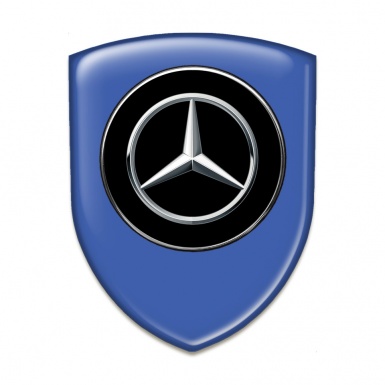 Mercedes Emblem Interior Blue Print Silver Logo 
