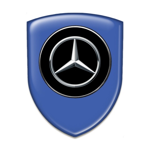Mercedes Emblem Interior Blue Print Silver Logo 